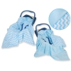 Wendbare Babyautositzdecke - Chevron blau